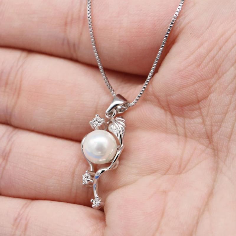 Zircon 925 Silver Pearl Choker Necklace