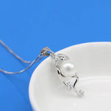 Zircon 925 Silver Pearl Choker Necklace