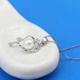 Zircon 925 Silver Pearl Choker Necklace