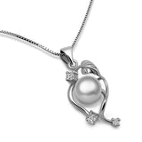 Zircon 925 Silver Pearl Choker Necklace