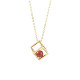 S925 Silver Red Agate Magic Cube Love Necklace