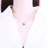 S925 Silver Red Agate Magic Cube Love Necklace