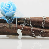 Synthetic OP06 Light Opal Necklace Jersey Map Island Pendant 925 Sterling