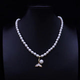 5-6mm Freshwater Rice Pearl Necklace Clavicle Decor Fashionable