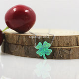Green Flower Clover Opal Pendant Silver 925 Jewelry