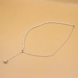 925 Silver Pearl Necklace Adjustable Chain Wedding Gift
