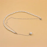 925 Silver Pearl Necklace Adjustable Chain Wedding Gift