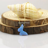Lab Opal Butterfly Pendant Necklace for Lady Wedding