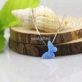 Lab Opal Butterfly Pendant Necklace for Lady Wedding
