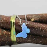 Lab Opal Butterfly Pendant Necklace for Lady Wedding