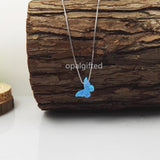 Lab Opal Butterfly Pendant Necklace for Lady Wedding