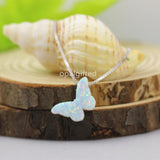 Lab Opal Butterfly Pendant Necklace for Lady Wedding
