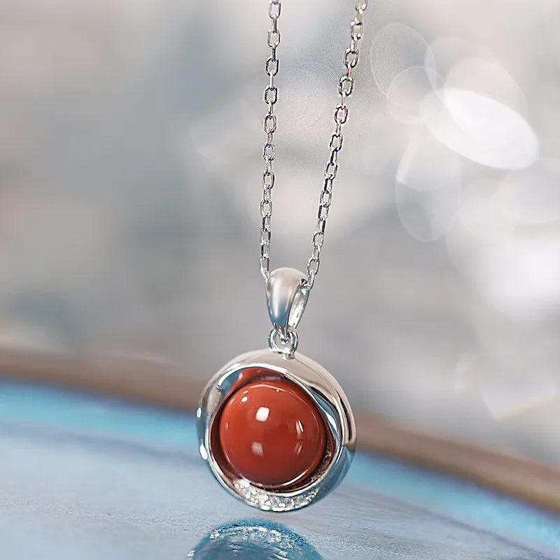 S925 Silver Jade Red Agate Turquoise Star Necklace