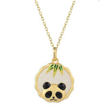 S925 Sterling Silver Hetian Jade Panda Bamboo Necklace