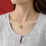 S925 Sterling Silver Hetian Jade Panda Bamboo Necklace