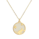 S925 Sterling Silver Hetian Jade Cat Paw Necklace Wedding Jewelry