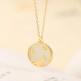 S925 Sterling Silver Hetian Jade Cat Paw Necklace Wedding Jewelry
