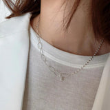 925 Silver Olive Bead Clavicle Necklace for Women