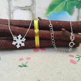 13mm Synthetic Opal OP17 Snowflake 925 Silver Box Chain Necklace