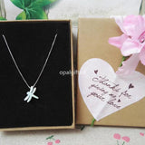 Opal Dragonfly Pendant Necklace 925 Sterling Silver for Dresses