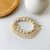 S925 Baroque Pearl Clavicle Necklace Choker Beads for Women