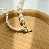 S925 Baroque Pearl Clavicle Necklace Choker Beads for Women