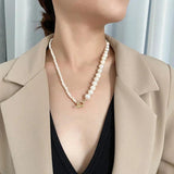 S925 Baroque Pearl Clavicle Necklace Choker Beads for Women