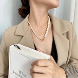 S925 Baroque Pearl Clavicle Necklace Choker Beads for Women