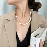 S925 Baroque Pearl Clavicle Necklace Choker Beads for Women