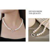 925 Silver Love Pearl Necklace Cupid's Arrow Pendant