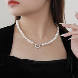 925 Silver Love Pearl Necklace Cupid's Arrow Pendant