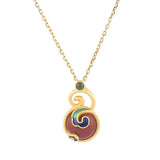 925 Silver South Red Agate Hetian Jade Enamel Necklace
