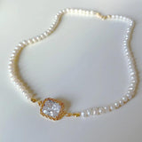 925 Silver CZ Zircon Pendant Necklace Boho Choker For Women