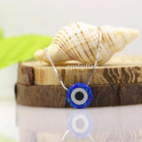 Fire Dark Synthetic Evil Eyes Opal Necklace 925 Sterling Silver Jewelry