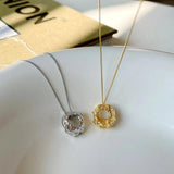 925 Silver Circle Necklace Minimalist Boho Collar