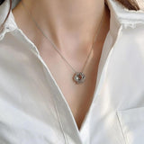 925 Silver Circle Necklace Minimalist Boho Collar
