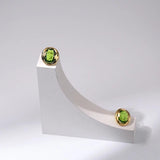 18K Retro Green Crystal Choker Necklace Pendant Ear Clips