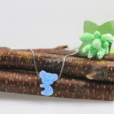 Koala Shape Gem Op06 Synthetic Opal Necklaces 925 Silver Necklace