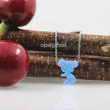 Koala Shape Gem Op06 Synthetic Opal Necklaces 925 Silver Necklace