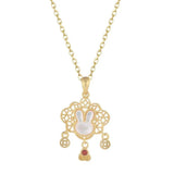 ZFSILVER S925 Sterling Silver Money Lock Shell Rabbit Necklaces