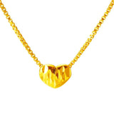 18k Peach Heart Pendant for Women Bride Wedding Chain Fine Jewelry