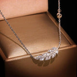 Feather Necklace Female Collar Chain Jewelry Zircon Girl Gift Party