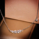 Feather Necklace Female Collar Chain Jewelry Zircon Girl Gift Party