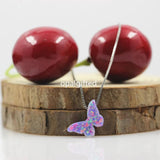 Purple Butterfly Opal Necklace S925 Silver