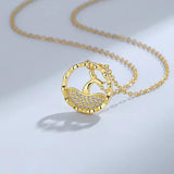 ZFSILVER S925 Sterling Silver Fish Tail Necklace Diamondset Wedding Charm Gift