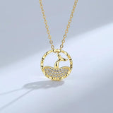ZFSILVER S925 Sterling Silver Fish Tail Necklace Diamondset Wedding Charm Gift