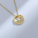 ZFSILVER S925 Sterling Silver Fish Tail Necklace Diamondset Wedding Charm Gift