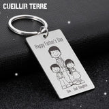 Father's Keychains Stainless Steel Personalized Engraved Gift For Dad