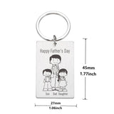 Father's Keychains Stainless Steel Personalized Engraved Gift For Dad