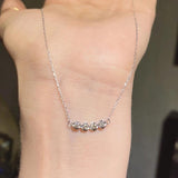 Women Necklace 4 Round Diamond Collar Chain Zircon Girl Gift